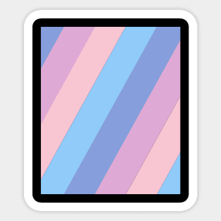 Vintage Light Blue, Pink, and Purple Diagonal Stripes Pattern Sticker